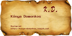 Kónya Domonkos névjegykártya